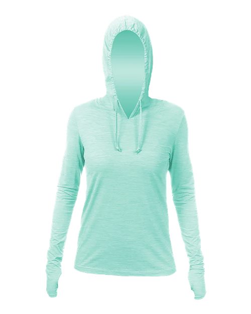 Women's Breeze Tech Hooded Long Sleeve T-Shirt - Seafoam Heathered
