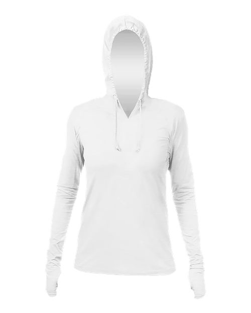 Women's Breeze Tech Hooded Long Sleeve T-Shirt - White Heathered
