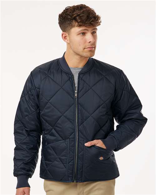 Men's Diamond Quilted Jacket - Dark Navy