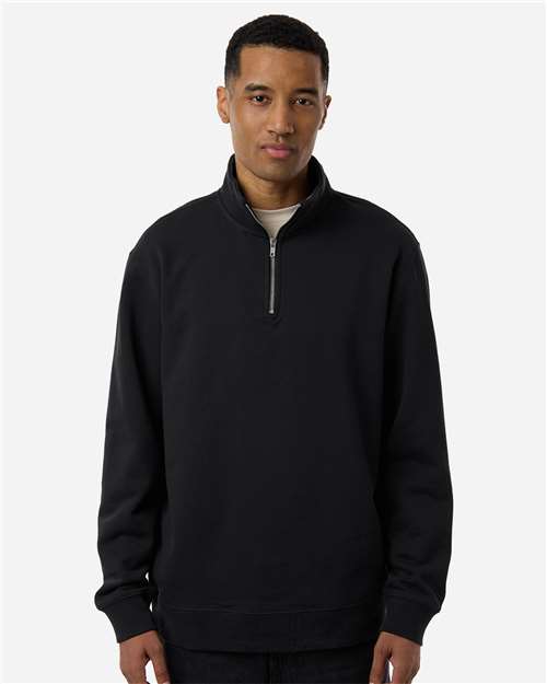 Unisex Midweight Quarter-Zip Pullover - Black