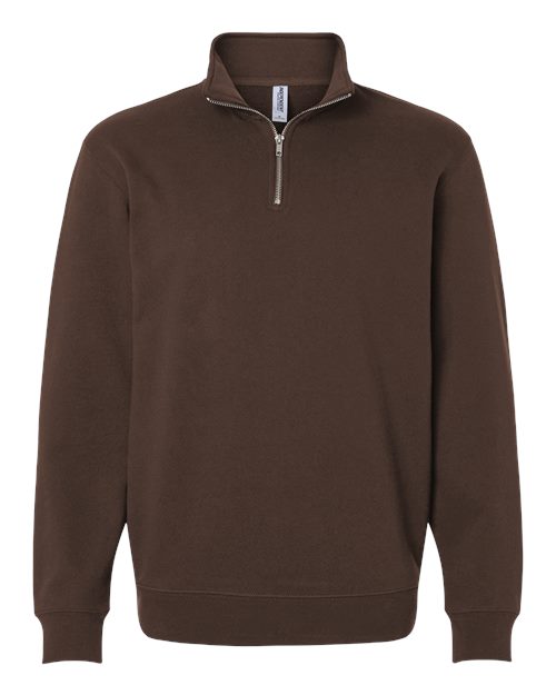 Unisex Midweight Quarter-Zip Pullover - Brown