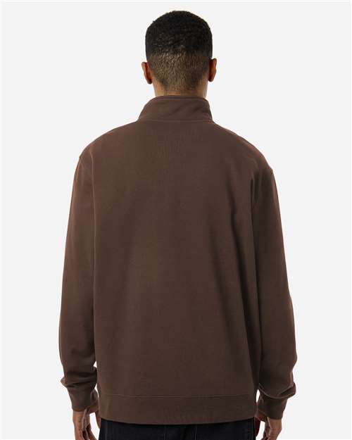 Unisex Midweight Quarter-Zip Pullover - Brown