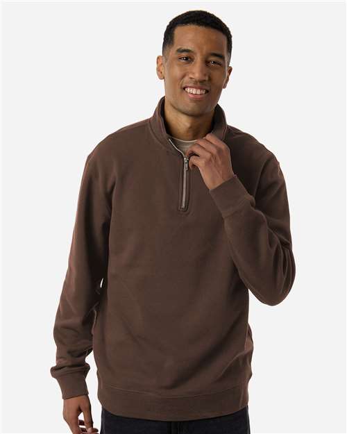 Unisex Midweight Quarter-Zip Pullover - Brown