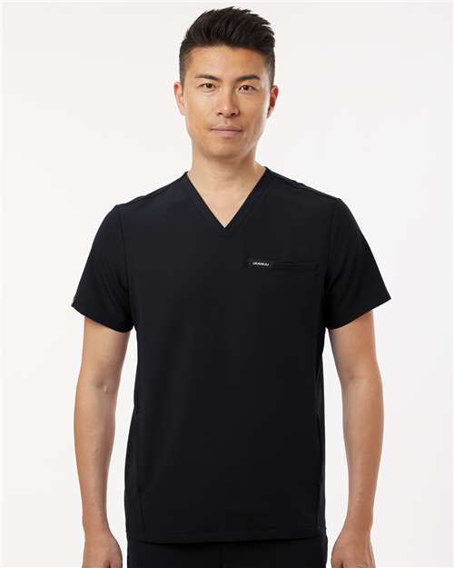 Men's Platt 3-Pocket Scrub V-Neck Top - Black