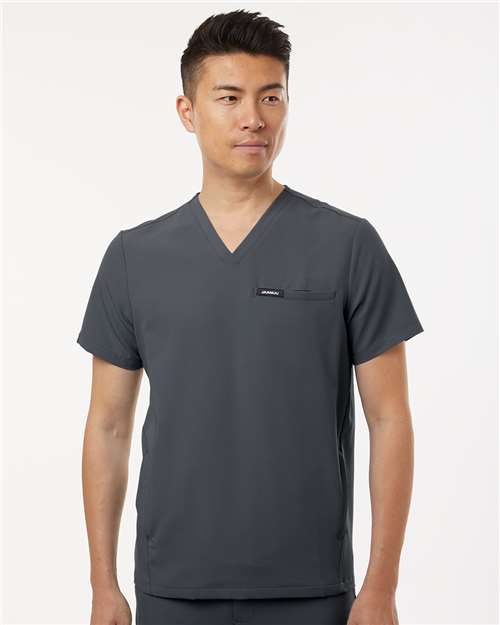 Men's Platt 3-Pocket Scrub V-Neck Top - Carbon Grey