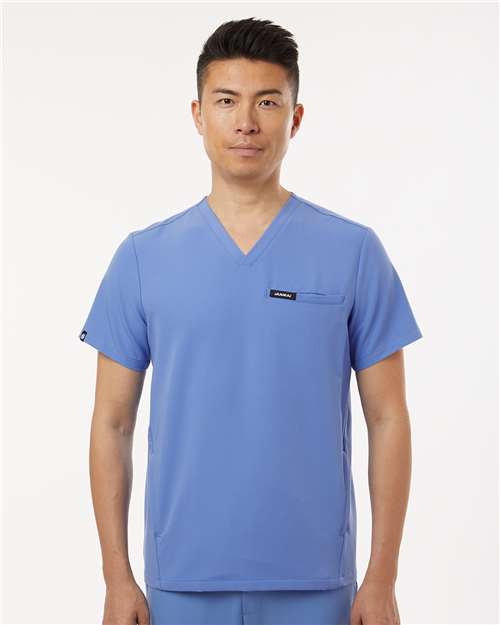 Men's Platt 3-Pocket Scrub V-Neck Top - Ceil Blue