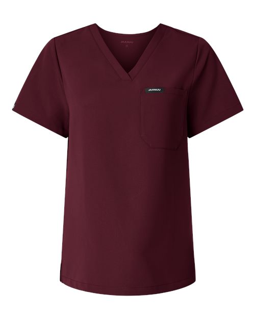 Women's Rhena Essential 1-Pocket Scrub V-Neck Top - Burgundy