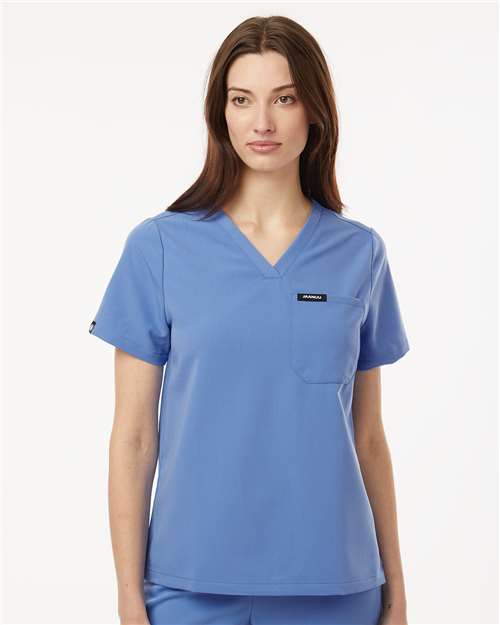 Women's Rhena Essential 1-Pocket Scrub V-Neck Top - Ceil Blue