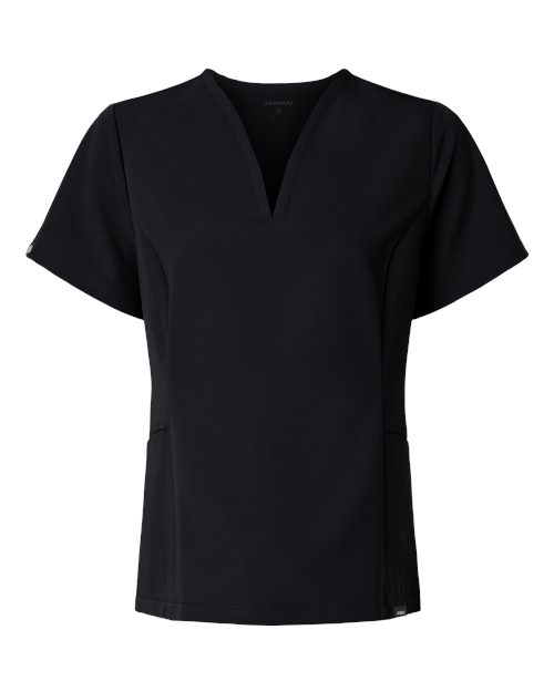 Women's Calix Fit & Flare Scrub V-Neck Top - Black