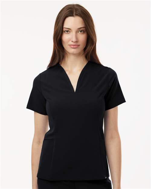 Women's Calix Fit & Flare Scrub V-Neck Top - Black