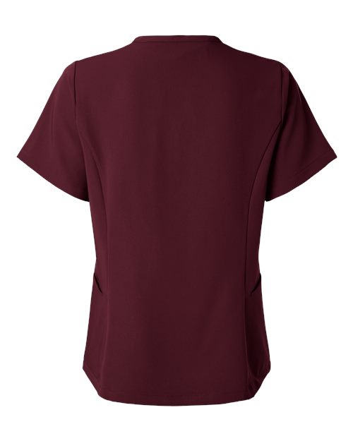 Women's Calix Fit & Flare Scrub V-Neck Top - Burgundy