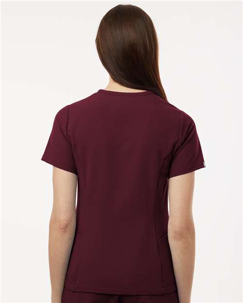 Women's Calix Fit & Flare Scrub V-Neck Top - Burgundy