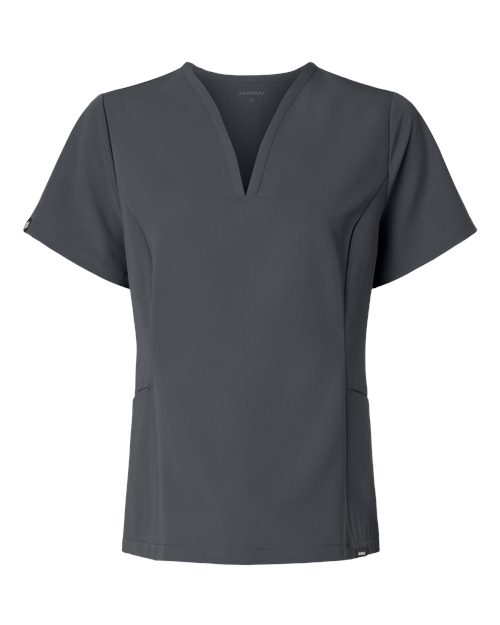 Women's Calix Fit & Flare Scrub V-Neck Top - Carbon Grey