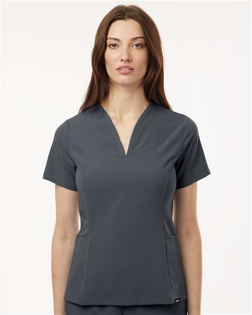 Women's Calix Fit & Flare Scrub V-Neck Top - Carbon Grey