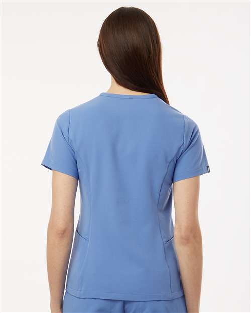 Women's Calix Fit & Flare Scrub V-Neck Top - Ceil Blue