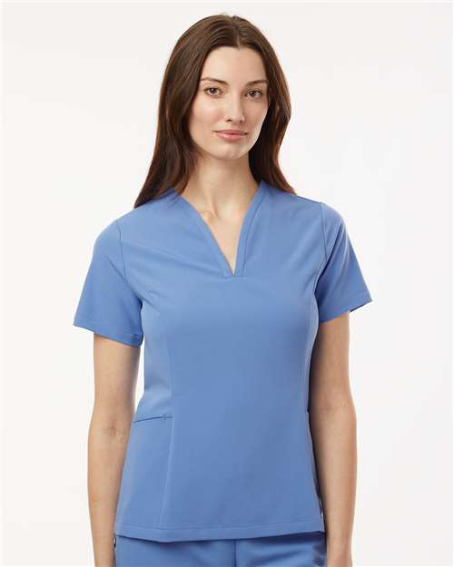 Women's Calix Fit & Flare Scrub V-Neck Top - Ceil Blue