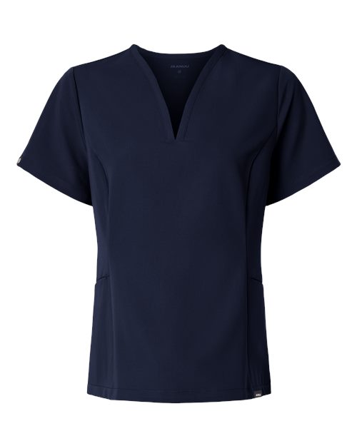 Women's Calix Fit & Flare Scrub V-Neck Top - Midnight Navy