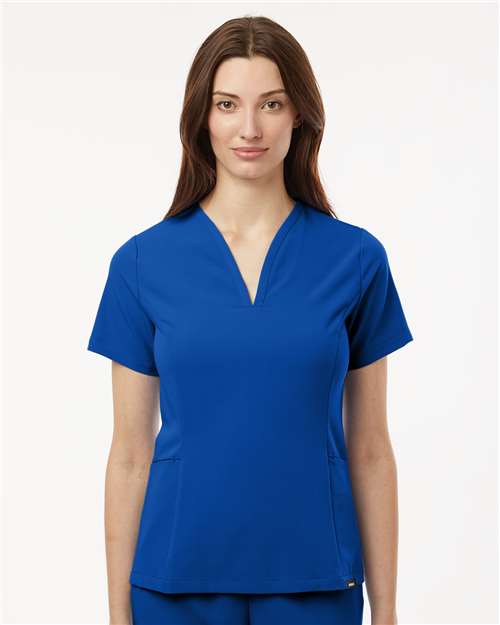 Women's Calix Fit & Flare Scrub V-Neck Top - Royal Blue