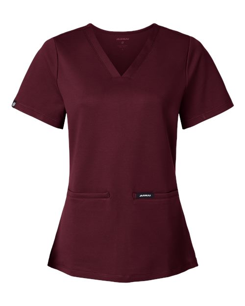 Women's Cesi UltraSOFT­™ Scrub V-Neck Top - Burgundy