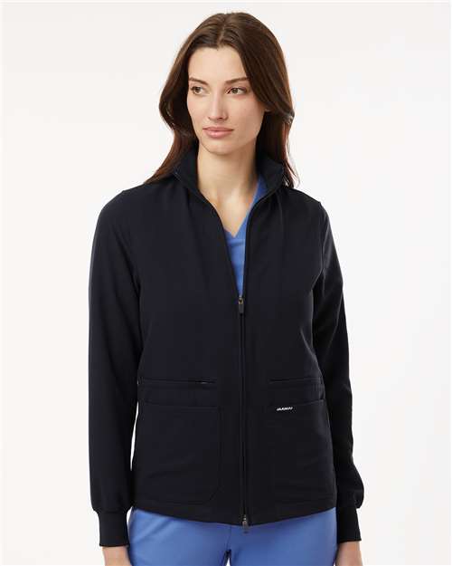 Women's Ceri Essential Full-Zip 6-Pocket Scrub Jacket - Black