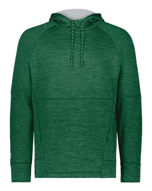 Men's All-Pro Performance Fleece Hooded Sweatshirt - Dark Green Heather/ Silver