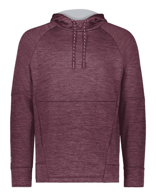 Men's All-Pro Performance Fleece Hooded Sweatshirt - Maroon Heather/ Silver