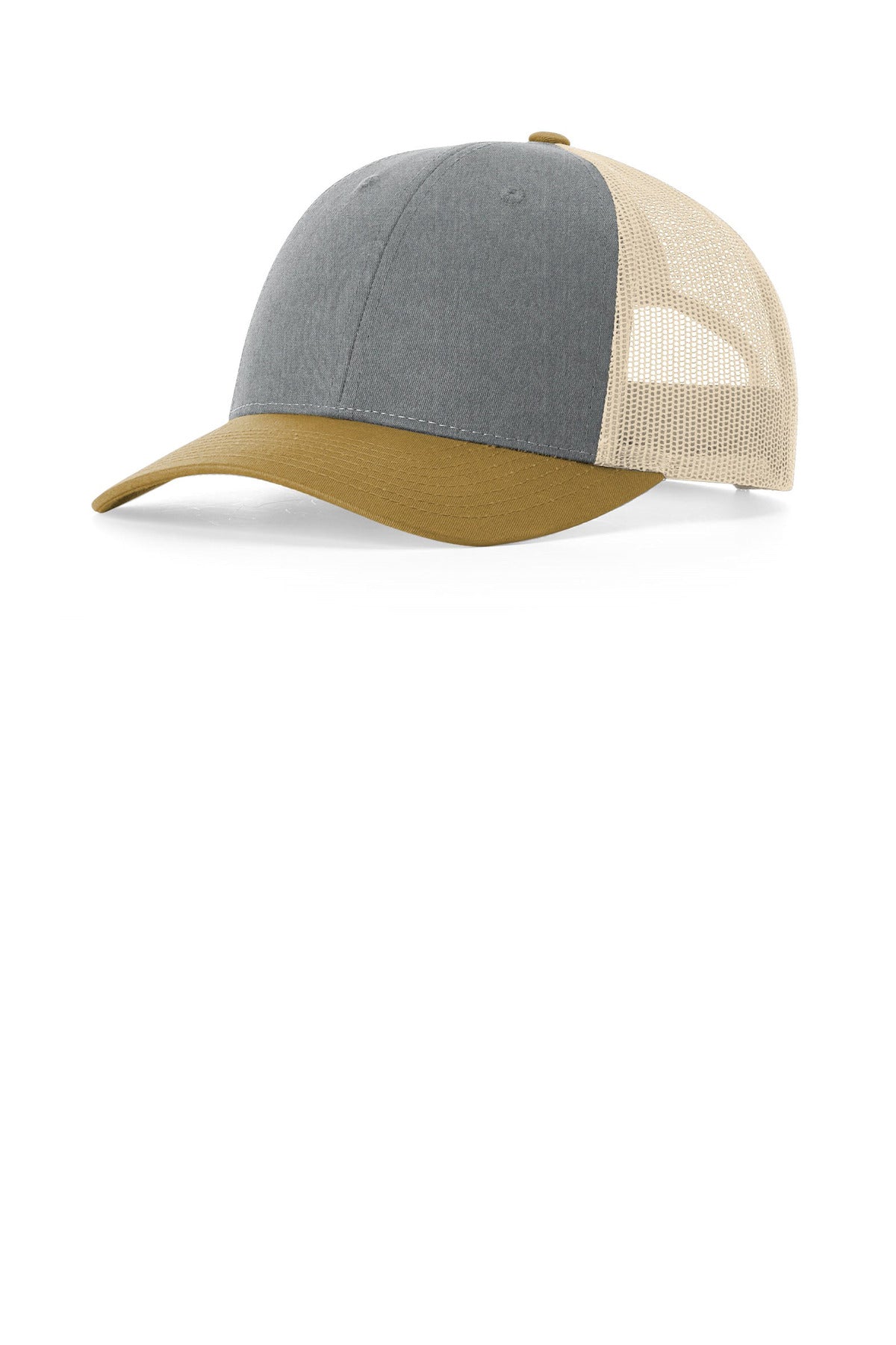 Richardson Low Pro Trucker - Heather Grey/ Birch/ Amber Gold
