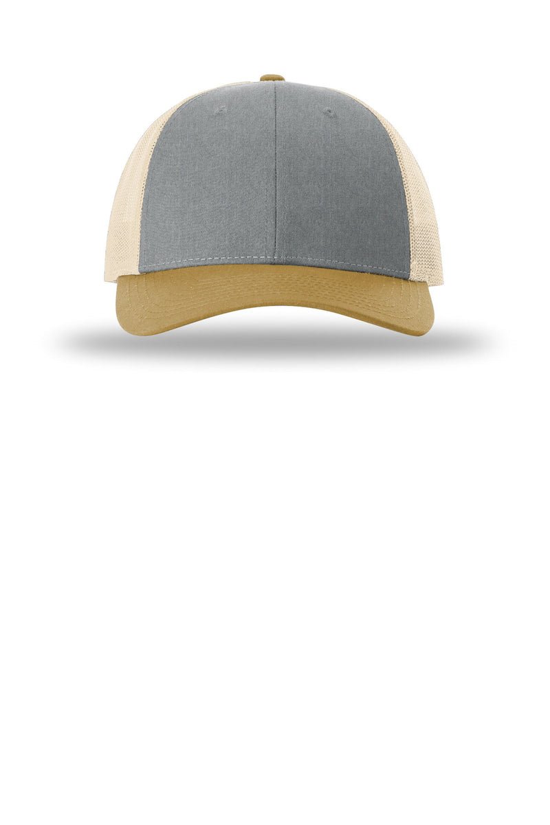 Richardson Low Pro Trucker - Heather Grey/ Birch/ Amber Gold