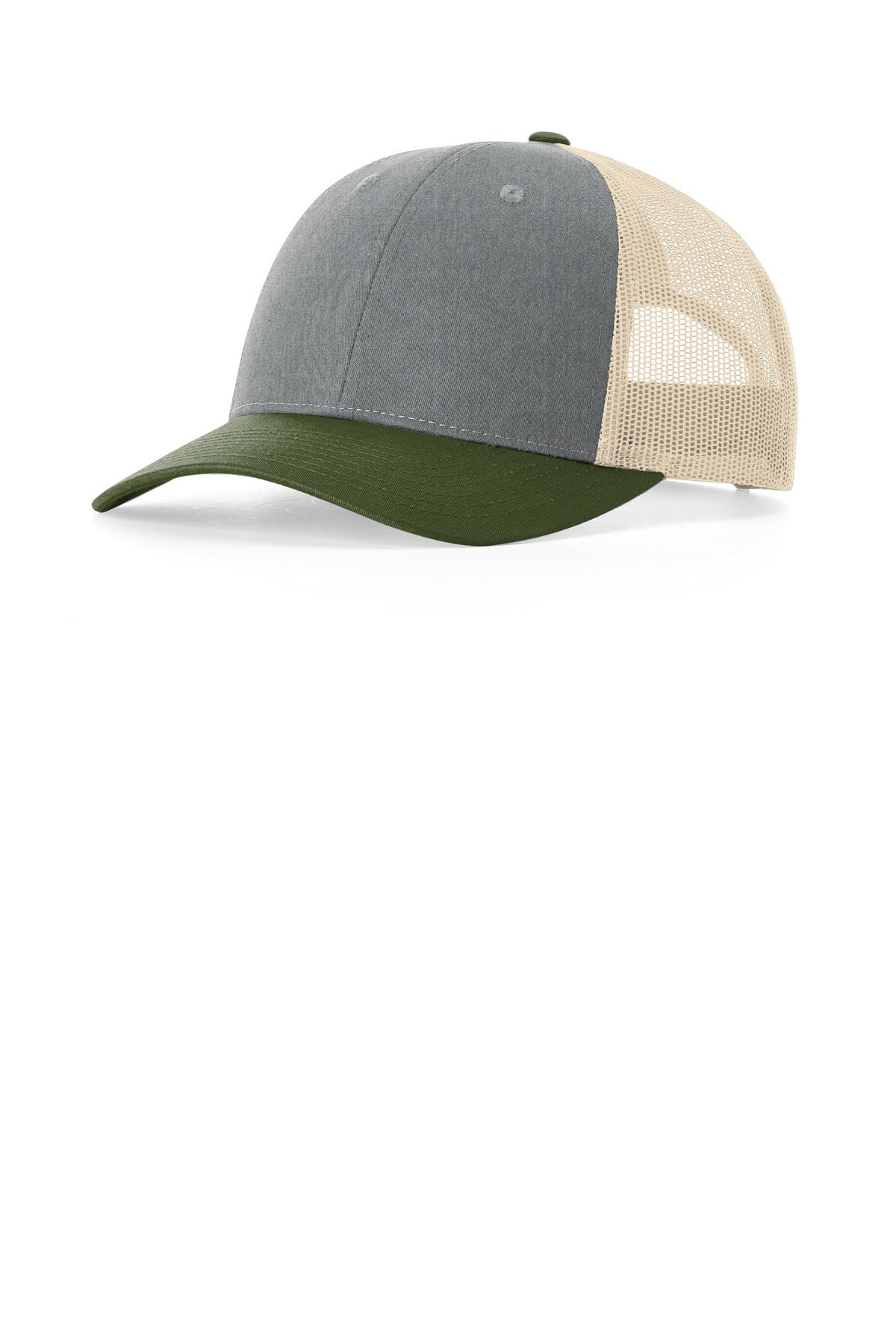 Richardson Low Pro Trucker - Heather Grey/ Birch/ Army Olive