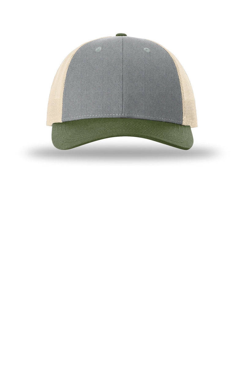 Richardson Low Pro Trucker - Heather Grey/ Birch/ Army Olive