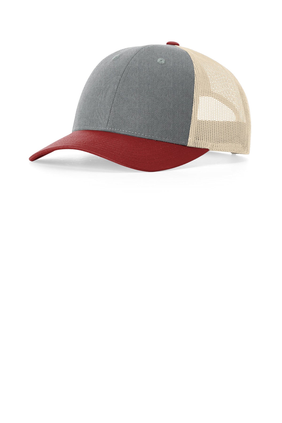 Richardson Low Pro Trucker - Heather Grey/ Birch/ Cardinal