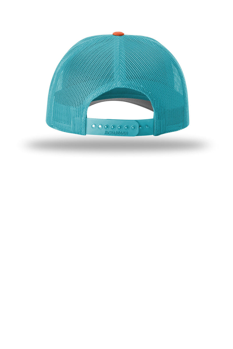 Richardson Low Pro Trucker - White/ Hawaiian Blue/ Pale Orange