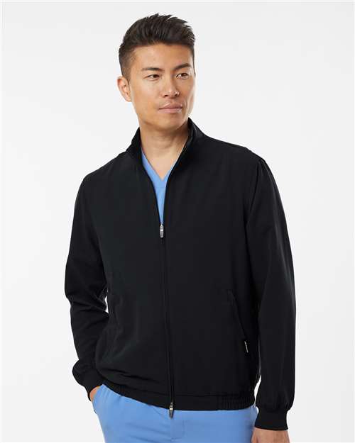 Men's Wolfe Everyday Full-Zip 6-Pocket Scrub Jacket - Black