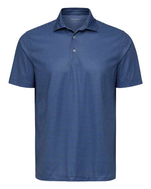 Men's Aiken Striped Polo - Blue Heather/ Navy