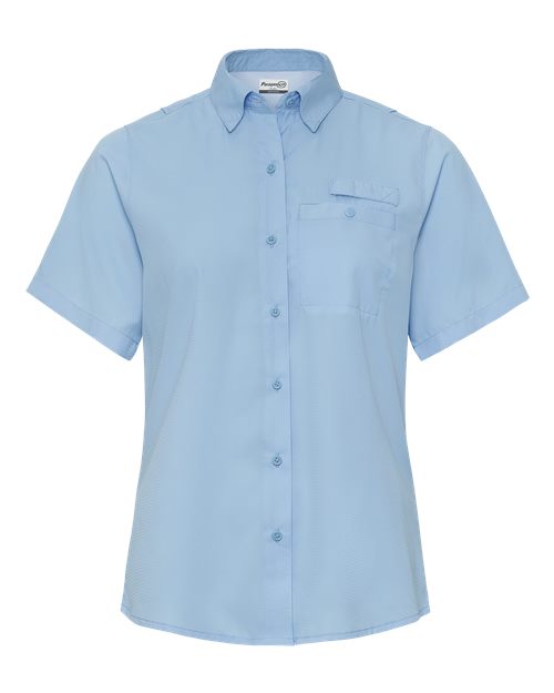 Women's Hatteras Performance Short Sleeve Fishing Shirt - Blue Mist