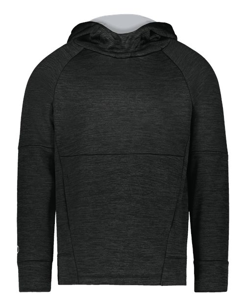 Youth All-Pro Performance Fleece Hooded Sweatshirt - Black Heather/ Silver