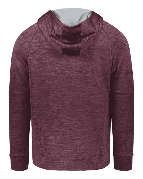 Youth All-Pro Performance Fleece Hooded Sweatshirt - Maroon Heather/ Silver
