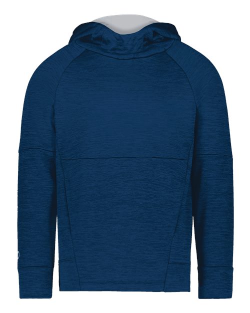 Youth All-Pro Performance Fleece Hooded Sweatshirt - Navy Heather/ Silver