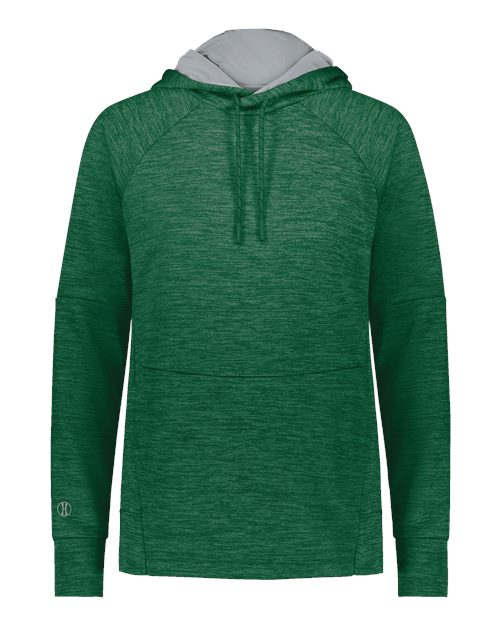 Women's All-Pro Performance Fleece Hooded Sweatshirt - Dark Green Heather/ Silver
