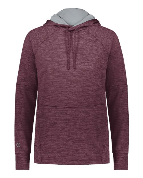 Women's All-Pro Performance Fleece Hooded Sweatshirt - Maroon Heather/ Silver