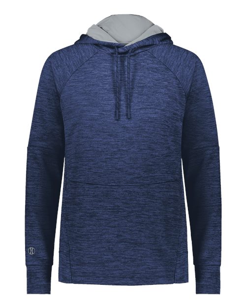 Women's All-Pro Performance Fleece Hooded Sweatshirt - Navy Heather/ Silver