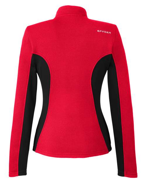 Women's Constant Full-Zip Sweater Fleece Jacket - Red/ Back/ White