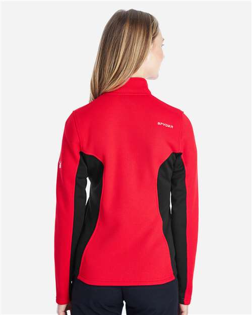 Women's Constant Full-Zip Sweater Fleece Jacket - Red/ Back/ White