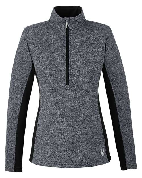 Women's Constant Half-Zip Sweater Fleece Pullover - Black Heather/ Black
