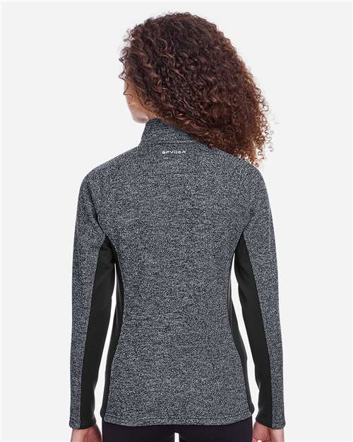 Women's Constant Half-Zip Sweater Fleece Pullover - Black Heather/ Black