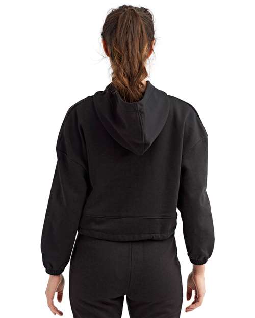 Women's Cropped Maria Hooded Sweatshirt - Black