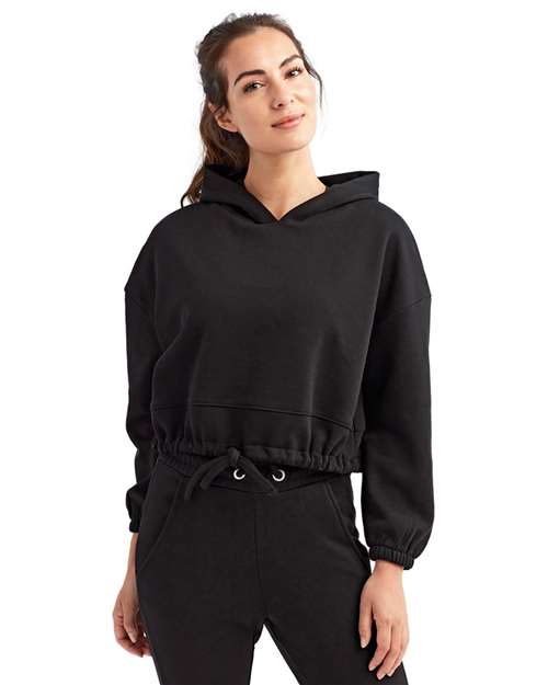 Women's Cropped Maria Hooded Sweatshirt - Black