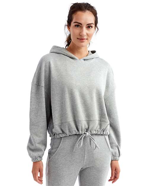Women's Cropped Maria Hooded Sweatshirt - Heather Grey