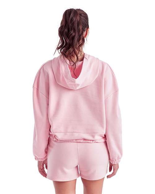 Women's Cropped Maria Hooded Sweatshirt - Light Pink