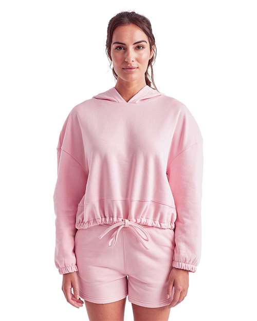 Women's Cropped Maria Hooded Sweatshirt - Light Pink